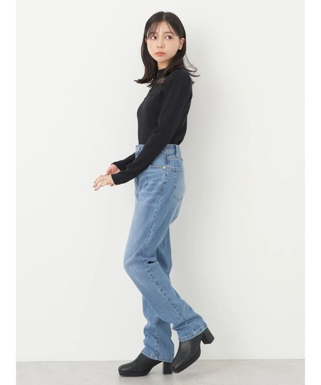 earth music&ecology シアードッキングニットプルオーバー Black