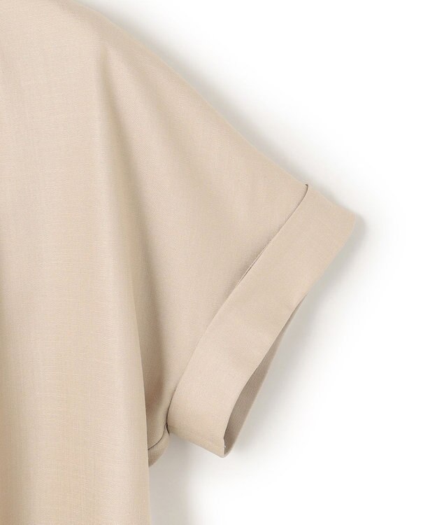 23区 【接触冷感/UVカット】ドライスラブストレッチ スキッパー ブラウス ベージュ系