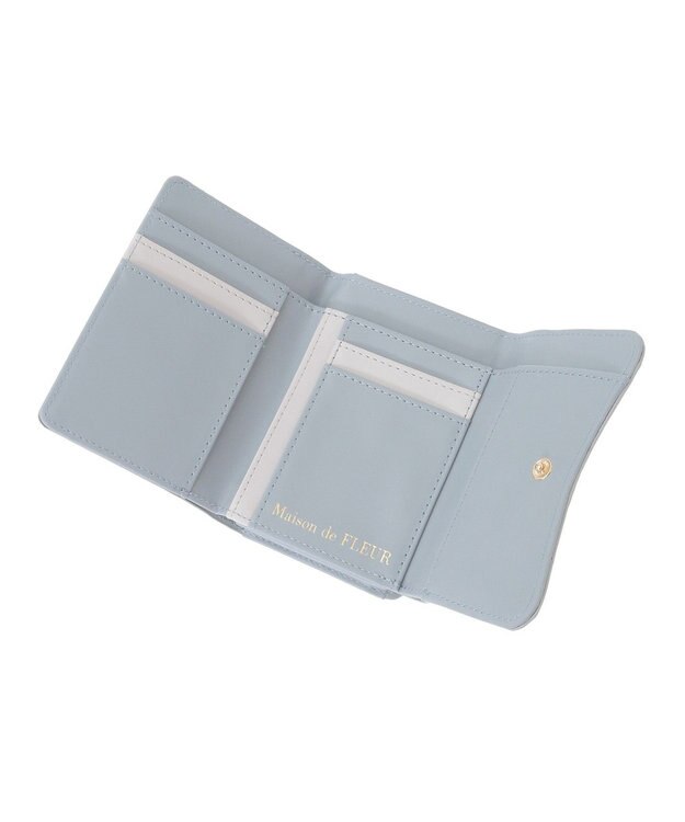 Maison de FLEUR リボンキルティングウォレット Sax