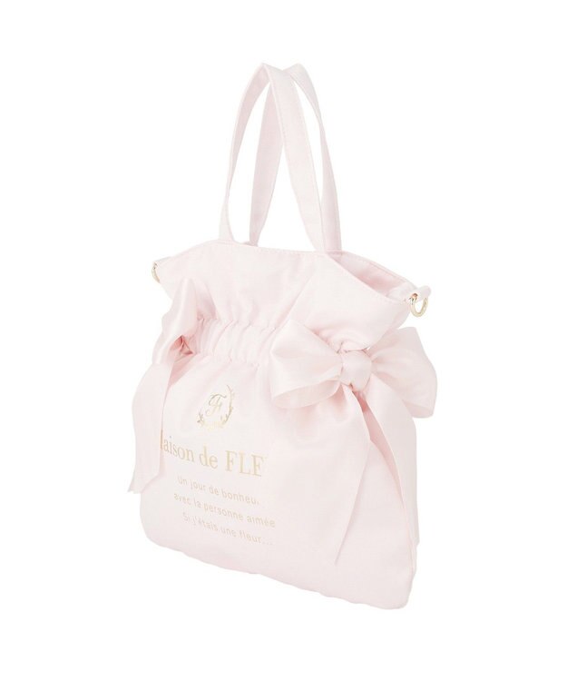 Maison de FLEUR ダブルリボン2Wayトートバッグ Pink