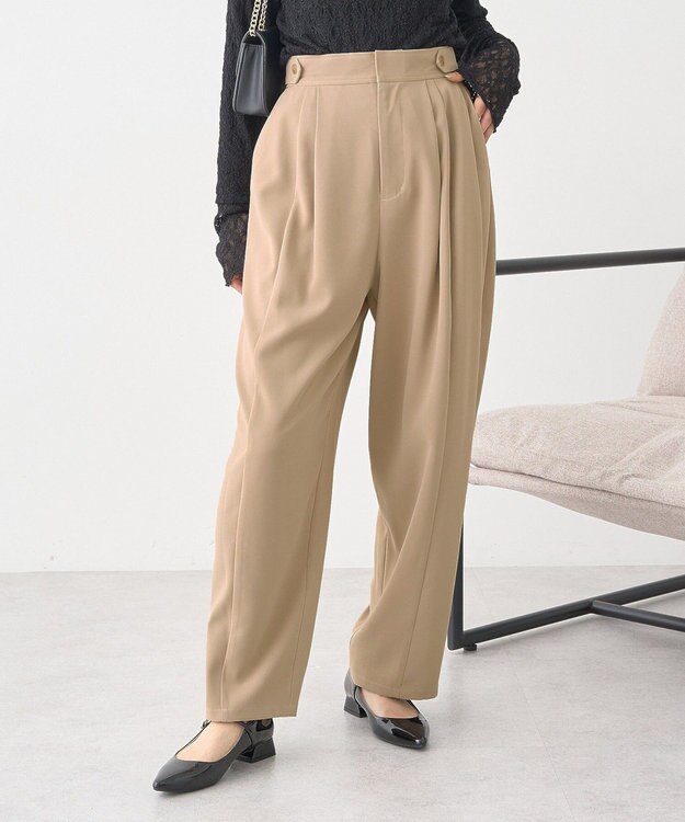 earth music&ecology タックコクーンパンツ Beige