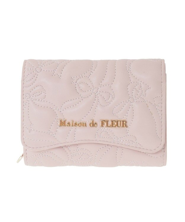 Maison de FLEUR リボンキルティングウォレット Pink