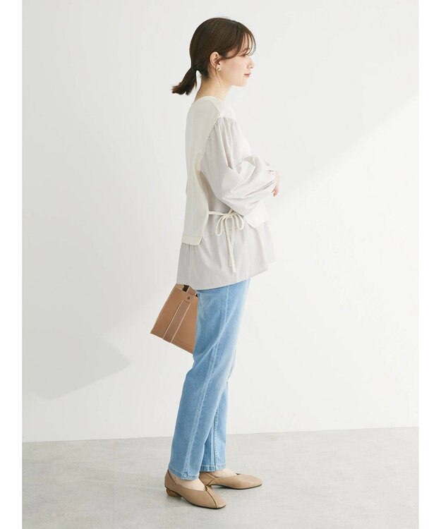 Green Parks 脇リボンドッキングプルオーバー Ecru