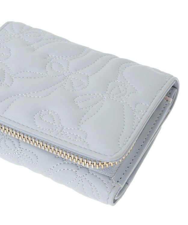 Maison de FLEUR リボンキルティングウォレット Sax