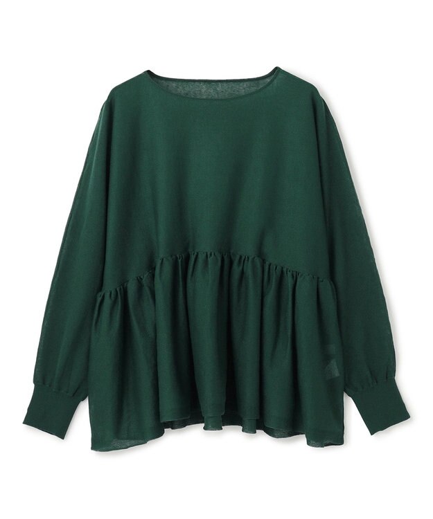 UNFILO シアー ペプラムニット グリーン