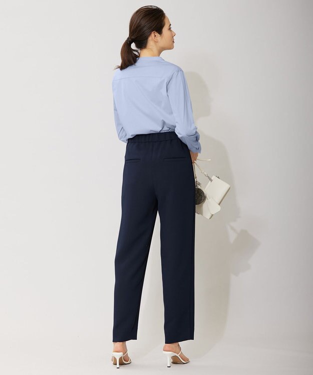 ICB 【洗える】 タイプライタージャージーコンビ ブラウス サックスブルー系