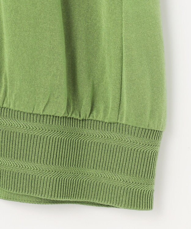 自由区 【接触冷感・UVケア・洗える】ドレーピーラグランスリーブ ニットソー リーフグリーン