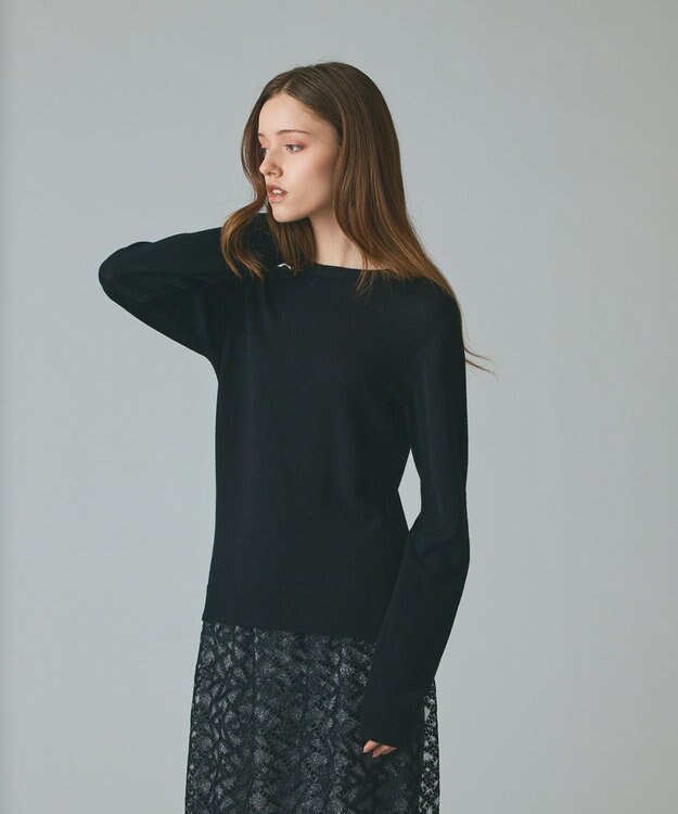 GRACE CONTINENTAL ボウ付ニットトップ ブラック