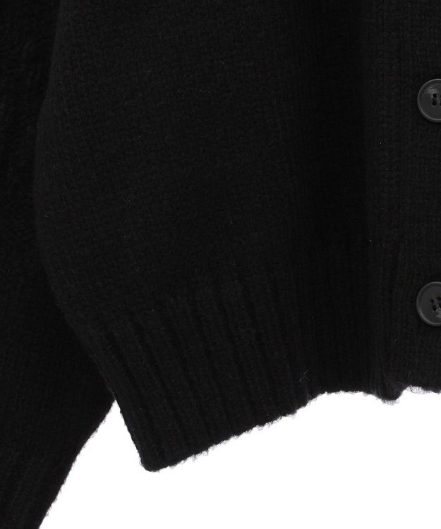 Green Parks ・ｓｗｉｎｇ　ｂｙ　バラ柄ニットカーディガン Black