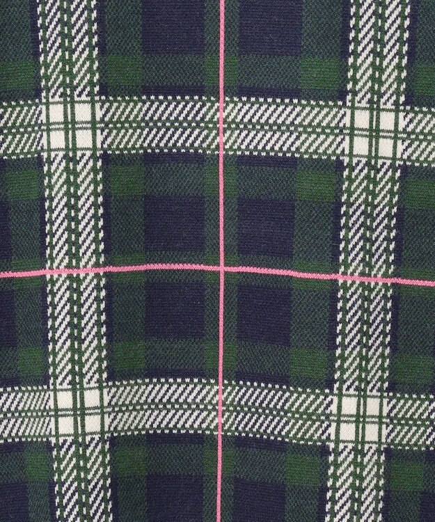 23区GOLF 【MEN】チェックジャガード　クルーネック  ニット ダークグリーン系3