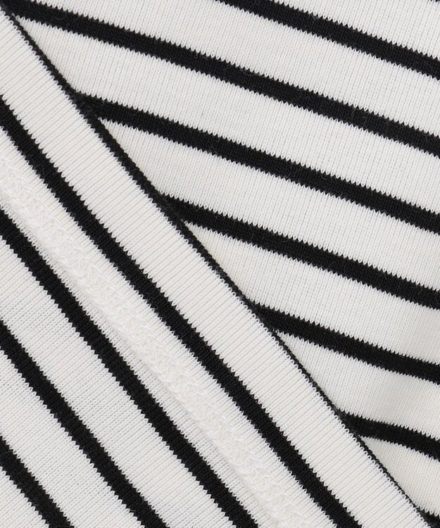 ANY 【接触冷感】クロップド丈半袖Tシャツ ボーダー