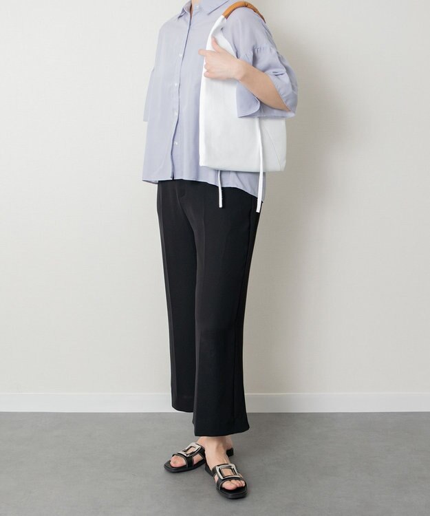 INTER-CHAUSSURES 【Oh my Sandals】メタルバックルフラットサンダル ブラック