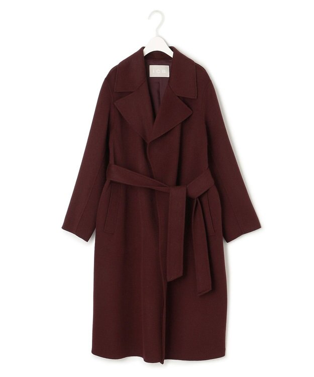 ICB 【CLASSY.1月号掲載】WoolRever ロングコート バーガンディ系