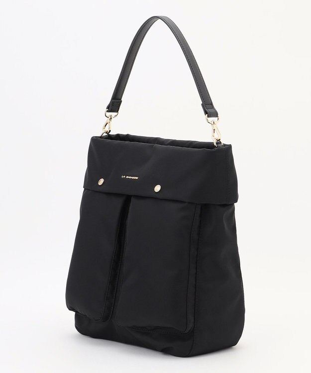 LA BAGAGERIE ダブルフロントポケット2WAYビッグショルダー ブラック