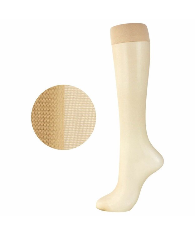 NAIGAI パンストハイソックス ナイガイ concept パンスト素材のハイソックスつま先スルー 巾広ソフト口ゴム 吸汗加工レディス ソックス 靴下 1325003 11.ペールベージュ