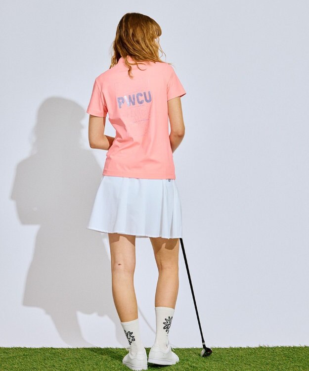 PW CIRCULUS 【UV遮蔽率99.5%  UVカット / 速乾 / ストレッチ】【WOMEN】ポケットモックT ゴルフウェア レディース ピンク系