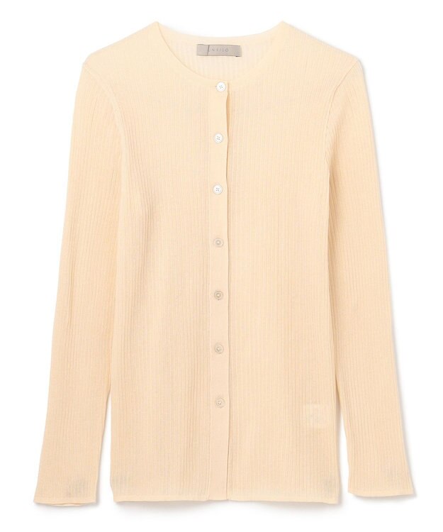 UNFILO シアーリブ ニットカーディガン クリーム