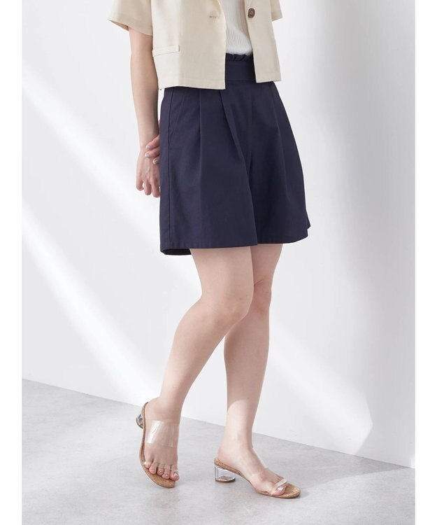 earth music&ecology フリルキュロットパンツ Navy