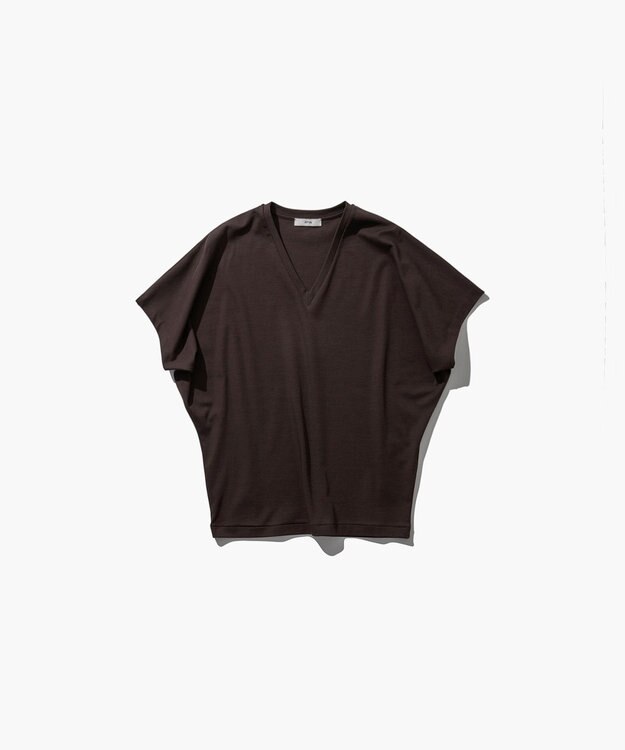 ATON 80/ FRESCA SMOOTH | Vネックプルオーバー DARK BROWN