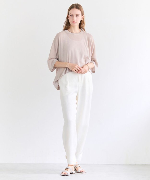 BEIGE， BERNARD / リネン混 ヘムタグ 2WAYパンツ Ecru