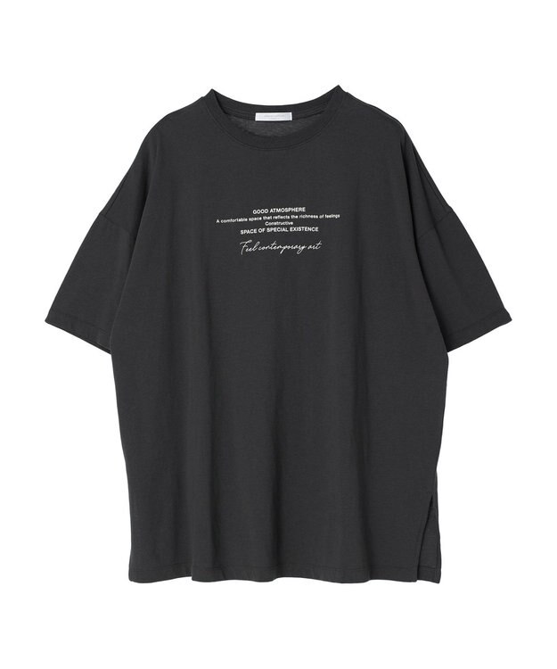 Green Parks バックフォトプリント半袖チュニック Dark Gray