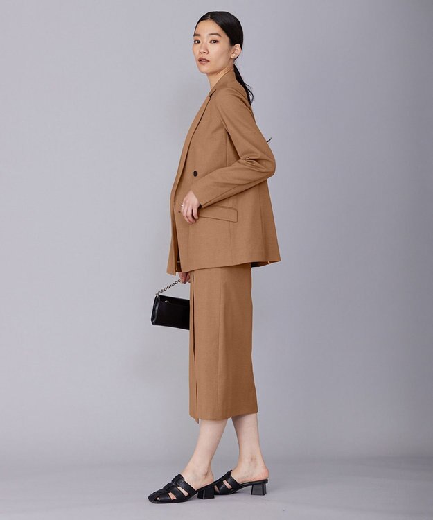 ICB 【セットアップ対応・洗える】 LooseWeave ダブルブレストジャケット レディッシュブラウン系