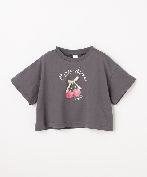 ANY KIDS 【綿100%】オーバーサイズ 半袖Tシャツ チャコール