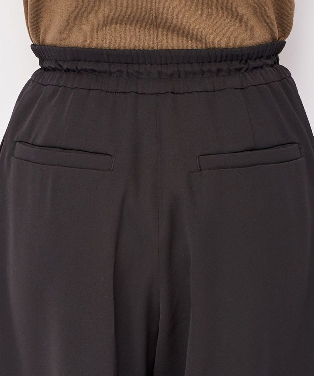 uncrave 【uncrave WHITE】ドレーピーツイル リブパンツ ブラック