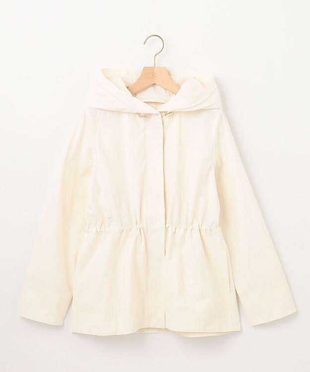 組曲 L 【フード取り外し可】2WAYショート丈ライトアウター パールホワイト系