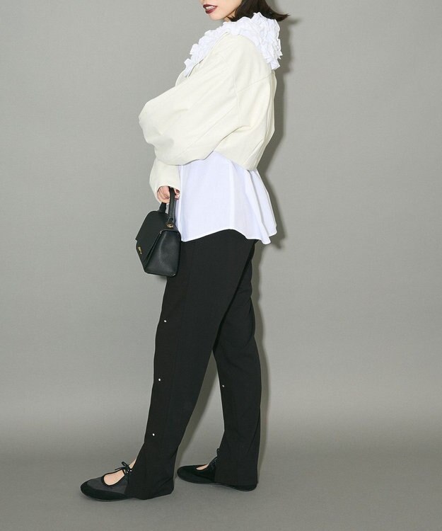 Green Parks ビジューテーパードパンツ Black