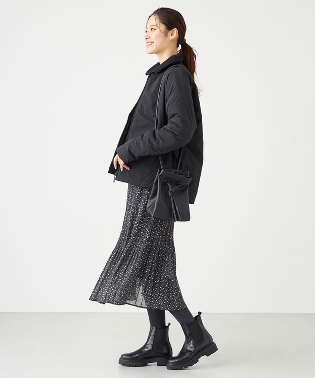 SHARE PARK LADIES レオパードプリーツスカート ライトグレー系5