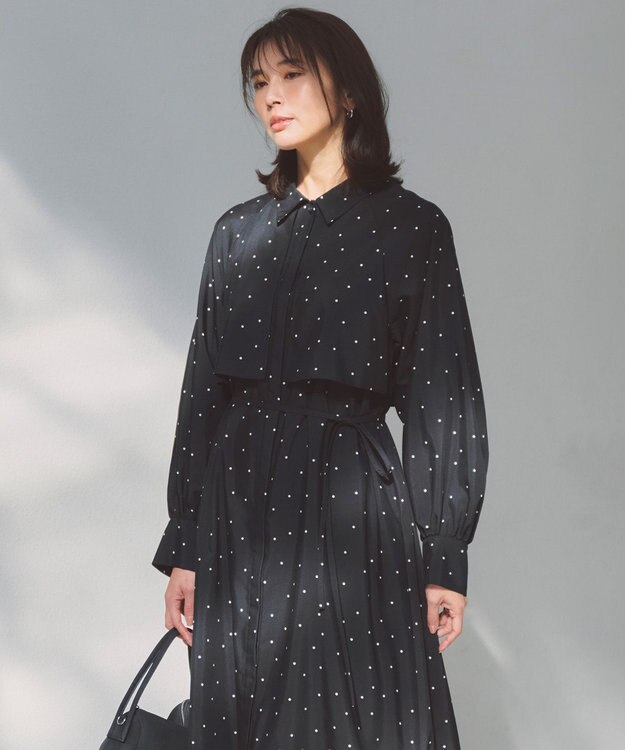 UNFILO L フライヨーク ワンピース ブラックドット