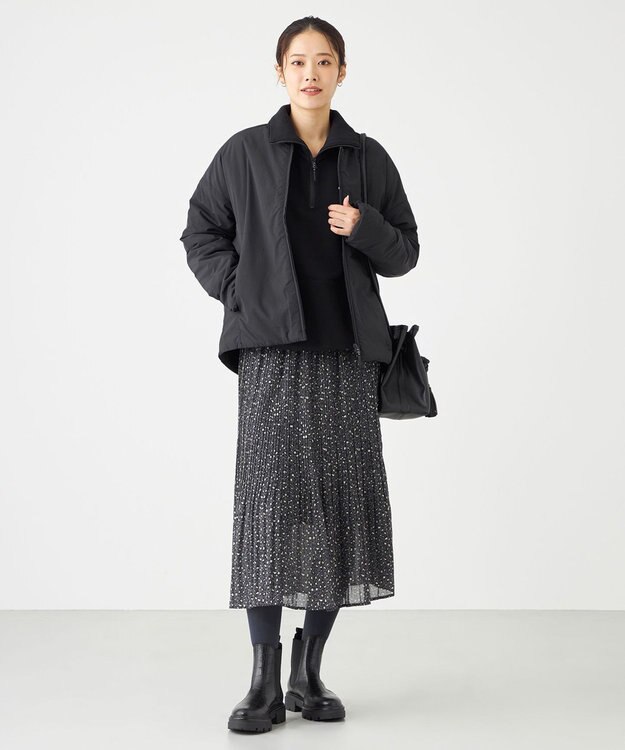 SHARE PARK LADIES レオパードプリーツスカート ライトグレー系5