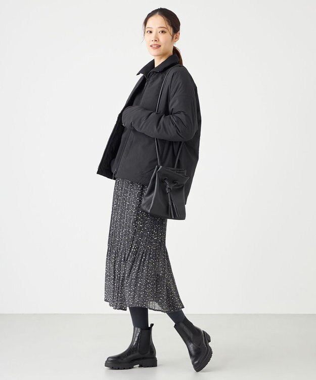 SHARE PARK LADIES レオパードプリーツスカート ライトグレー系5