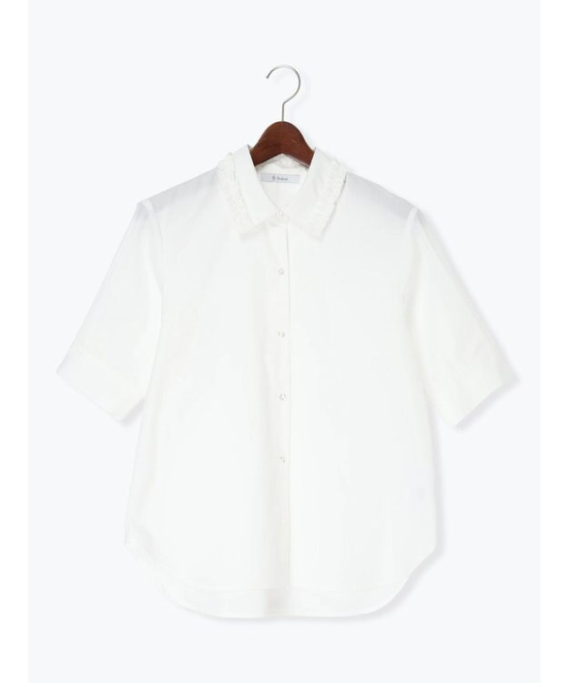 Te chichi ミニフリルトリムカラーブラウス オフホワイト