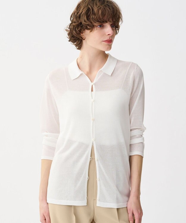 uncrave シアーコットン ポロニット ホワイト