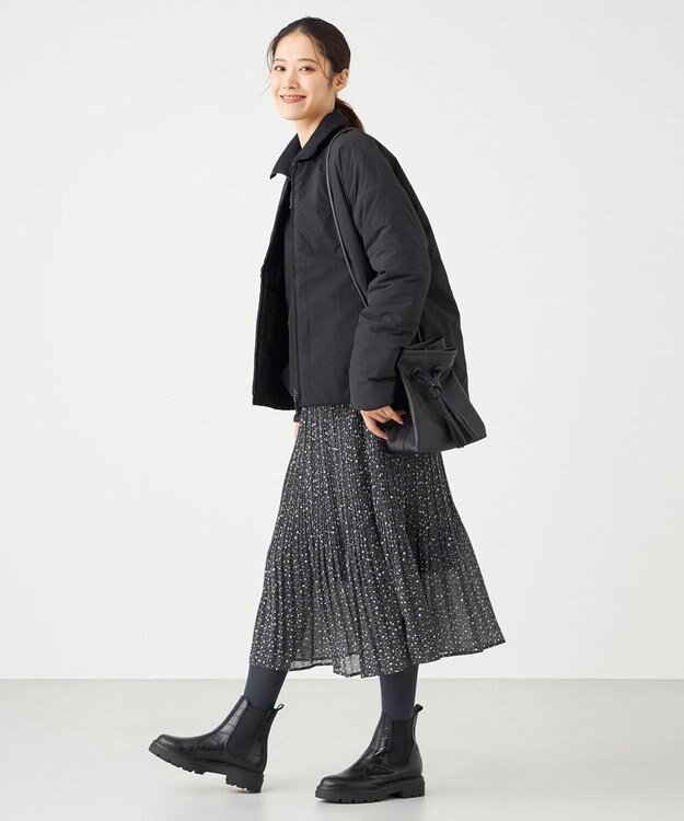 SHARE PARK LADIES レオパードプリーツスカート ライトグレー系5