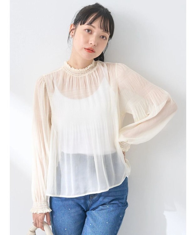 earth music&ecology マジョリカプリーツシアープルオーバー Ivory