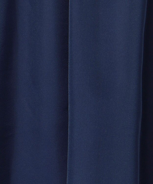 Feroux 【洗える】シアーギャザーフレア スカート ネイビー系