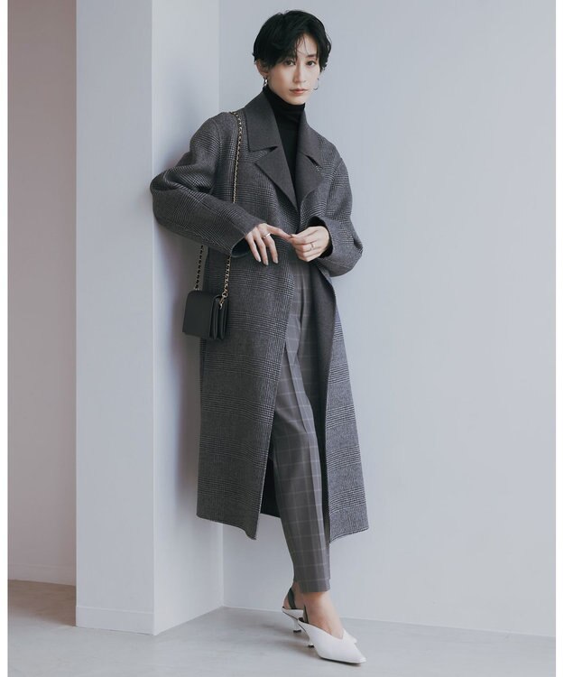 ICB 【洗える】エクストラファインメリノリブ タートルネックニット ブラック系