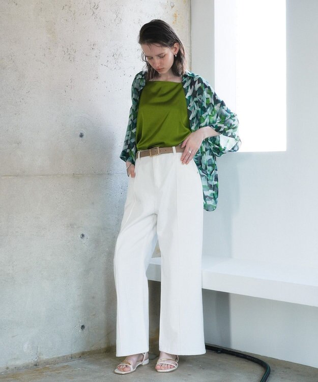 YECCA VECCA 綿麻バギーツイルパンツ Off White