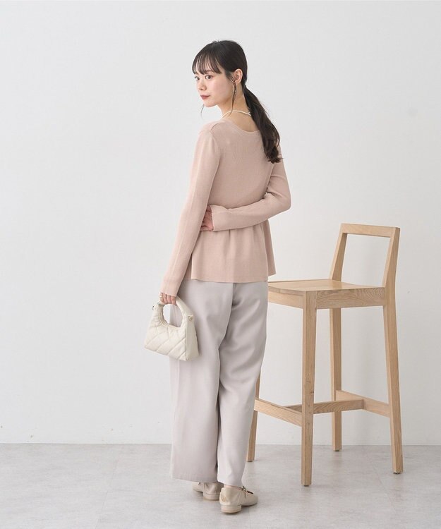 earth music&ecology 【接触冷感】ペプラムニットカーディガン Pink