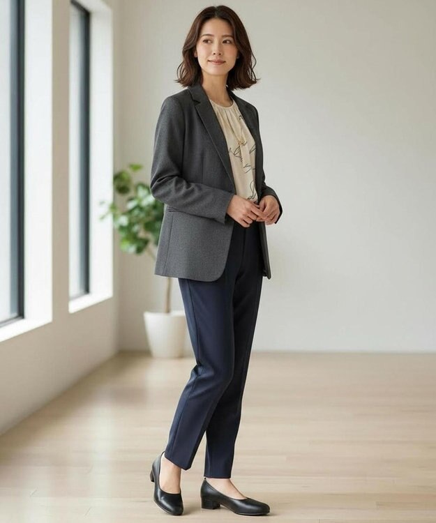 Pointer 日本製 本革 生活防水機能付きパンプス ブラック