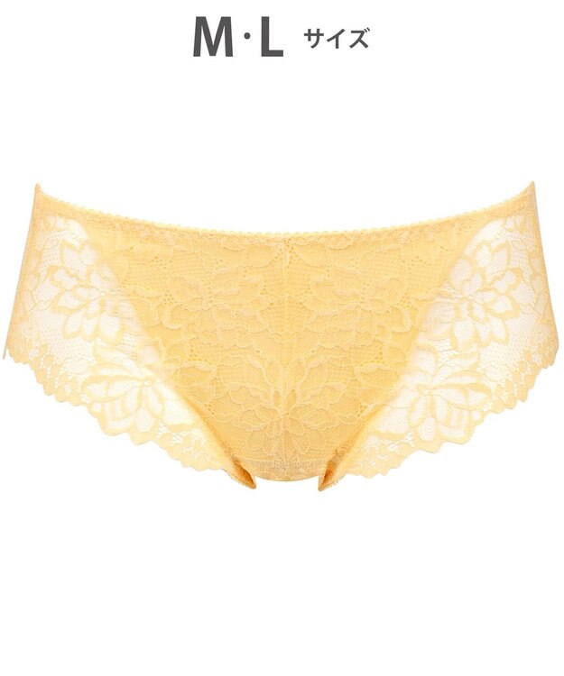 WACOAL サニタリーショーツ 【GOCOCi ゴコチ】 「普通~多い日」に対応 後ろまでしっかりカバー 羽付きナプキン対応 総レース 生理用ショーツ はきこみ丈あさめ レディース PGG198 /ワコール イエロー