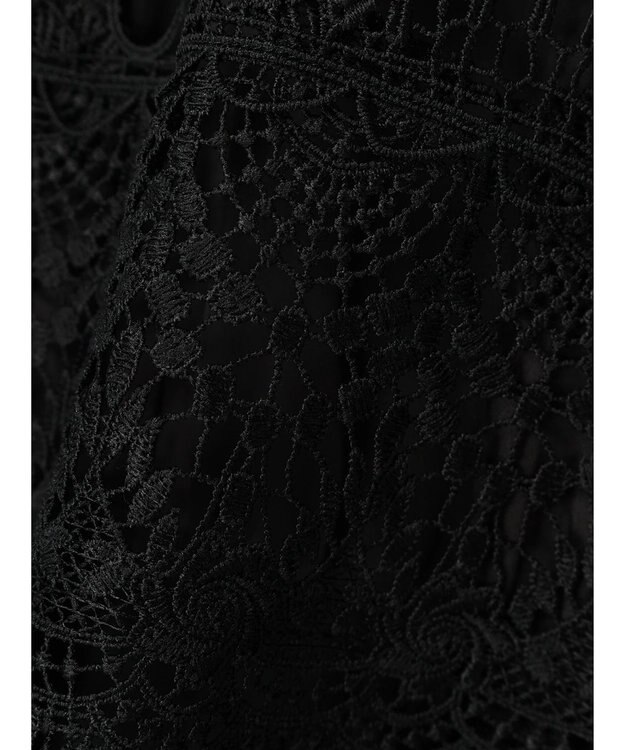 earth music&ecology レースチュールプリーツワンピース Black