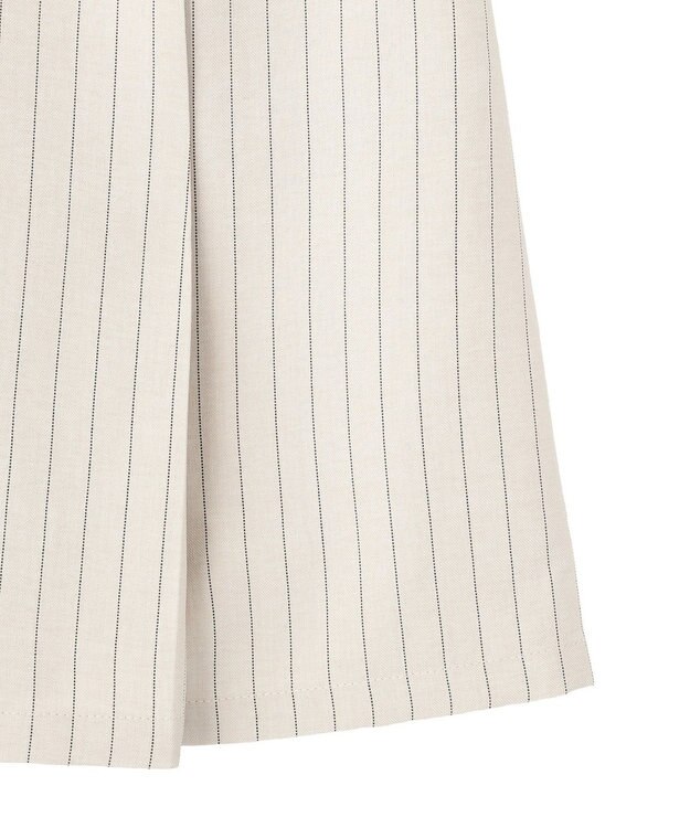 earth music&ecology 【セットアップ対応】ウエストリボンバミューダパンツ Stripe Ivory