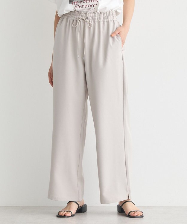 earth music&ecology リラックスワイドパンツ Gray Beige