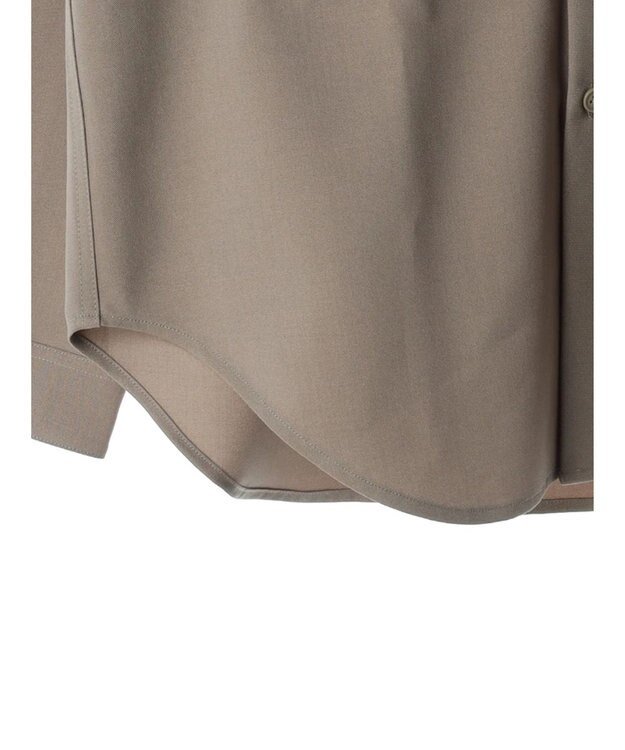 CRAFT STANDARD BOUTIQUE ポリエステルツイルポケッタブルシャツ Gray Beige