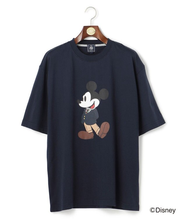 J.PRESS MEN 【DISNEY COLLECTION】【UNISEX】フロントイラストTシャツ / ミッキーマウス ネイビー系