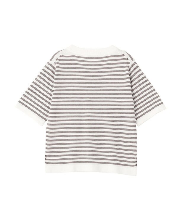 AMERICAN HOLIC ボーダーハーフスリーブニットプルオーバー Ivory